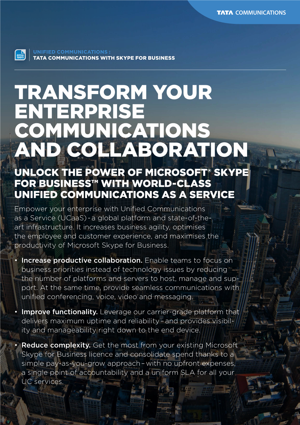 Unified Communications Ucaas with Skype for Business Datasheet