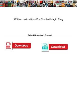 Written Instructions for Crochet Magic Ring