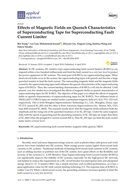 Effects of Magnetic Fields on Quench Characteristics of Superconducting Tape for Superconducting Fault Current Limiter