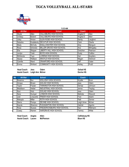 Tgca Volleyball All-Stars