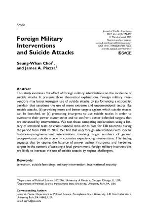 Foreign Military Interventions and Suicide Attacks