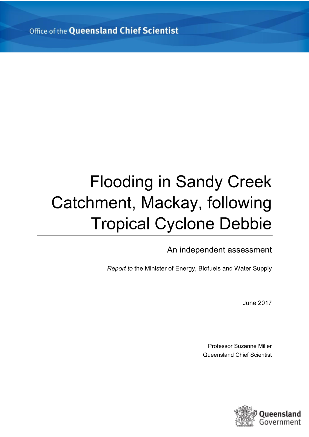 Flooding in Sandy Creek Catchment, Mackay, Following Tropical Cyclone Debbie