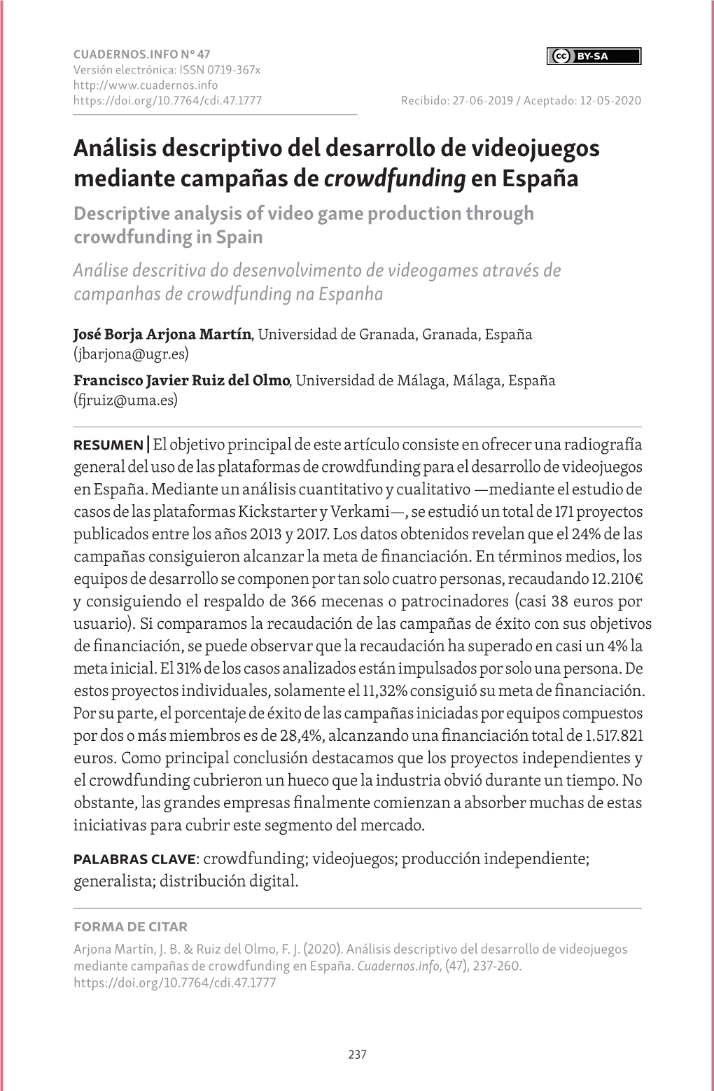 Análisis Descriptivo Del Desarrollo De Videojuegos Mediante