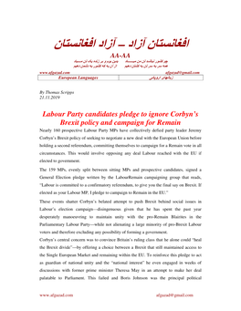 Labour Party Candidates Pledge to Ignore Corbyn's