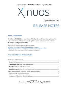 Release Notes – September 2016