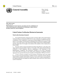 General Assembly 10 March 1999 English Original: Spanish