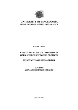 University of Macedonia Department of Applied Informatics