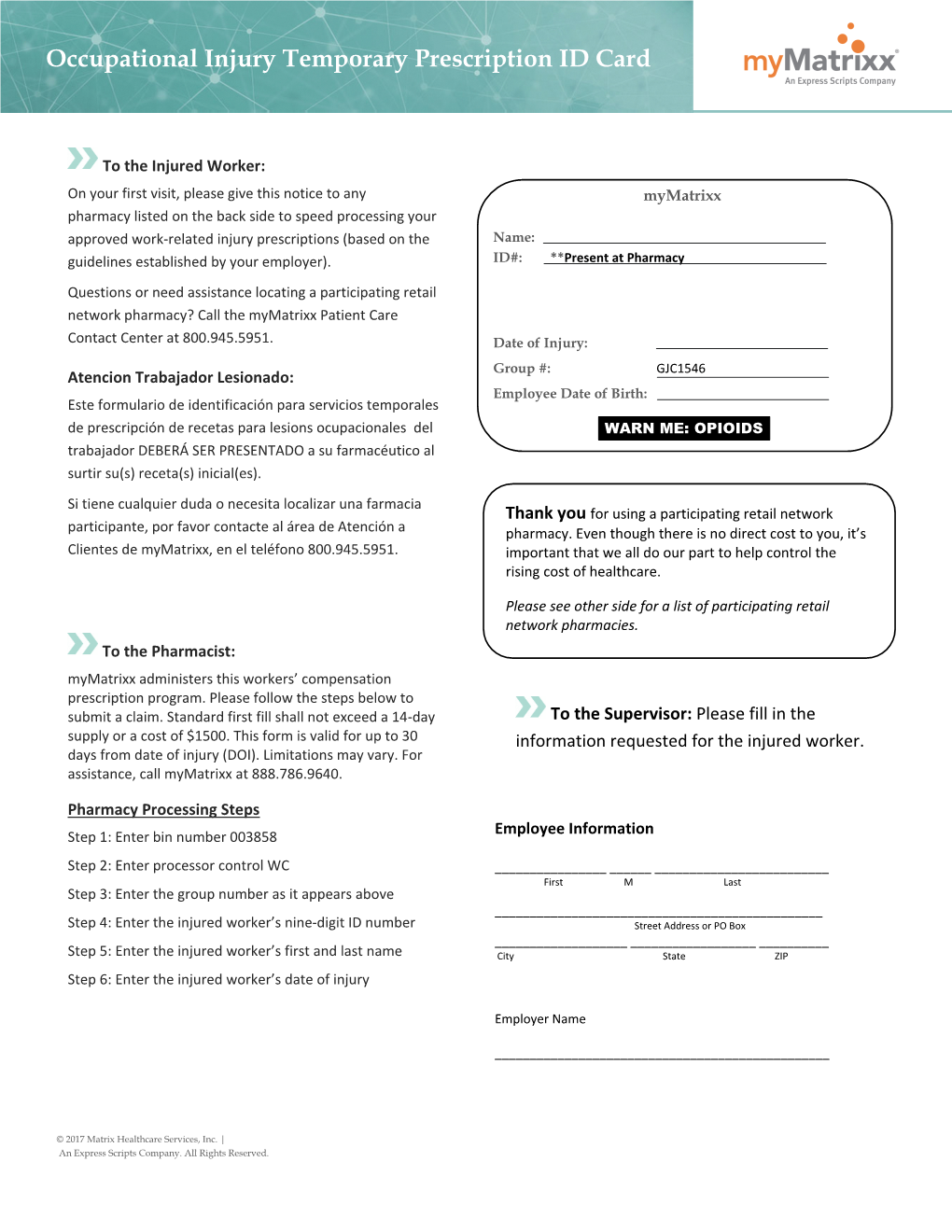 Prescription Drug Program Information & ID Card