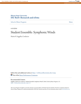Student Ensemble: Symphonic Winds Martin H