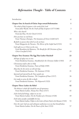 Reformation Thought - Table of Contents