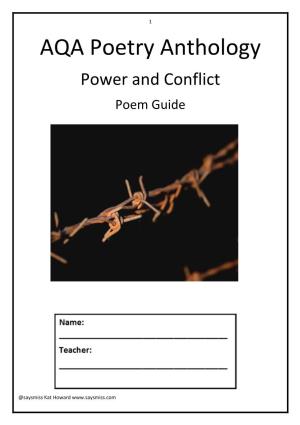 AQA Poetry Anthology Power and Conflict Poem Guide