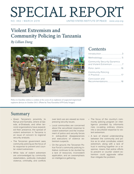 Violent Extremism and Community Policing in Tanzania by Lillian Dang Contents Introduction