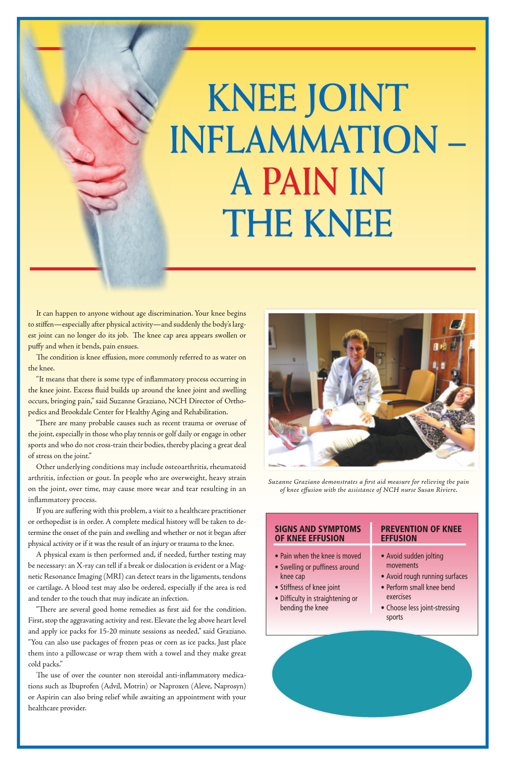 Knee Joint Inflammation – a Pain in the Knee
