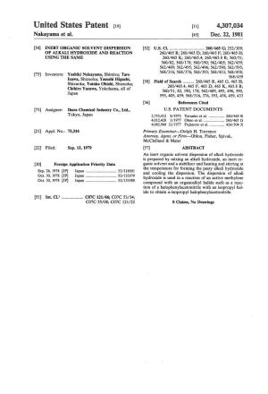 United States Patent (19) (11) 4,307,034 Nakayama Et Al