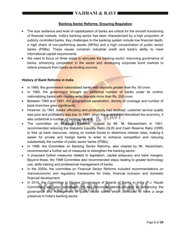 Page 1 of 26 Banking Sector Reforms: Ensuring Regulation • The