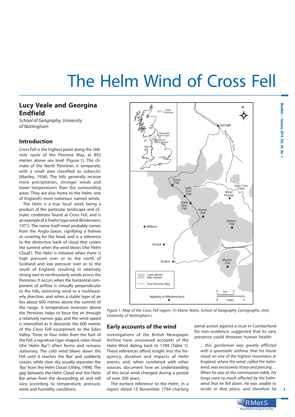 The Helm Wind of Cross Fell Weather 2014, Vol