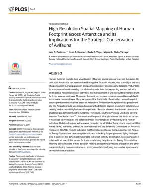 High Resolution Spatial Mapping of Human Footprint Across Antarctica and Its Implications for the Strategic Conservation of Avifauna