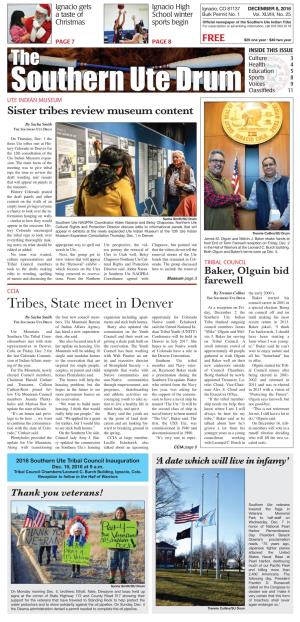 Tribes, State Meet in Denver at a Reception on Fri- a Special Election