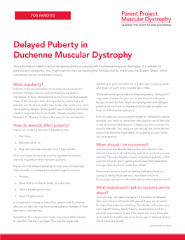Delayed Puberty in Duchenne Muscular Dystrophy