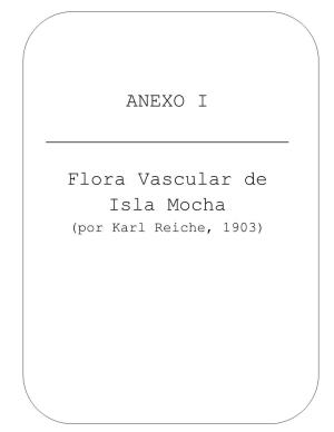 ANEXO I Flora Vascular De Isla Mocha