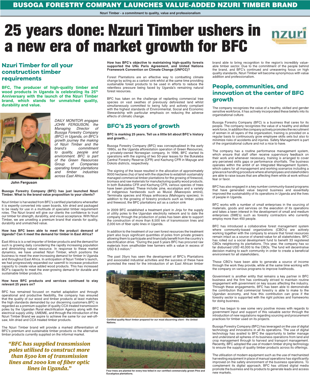 25 Years Done: Nzuri Timber Ushers in a New Era of Market Growth for BFC