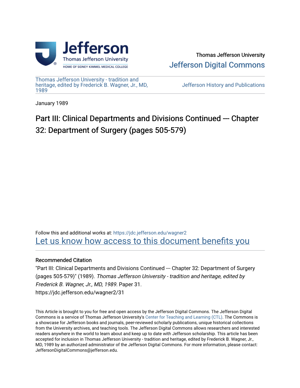 Chapter 32: Department of Surgery (Pages 505-579)