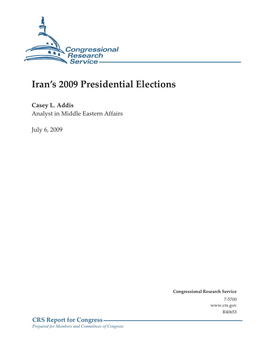 Iran's 2009 Presidential Elections