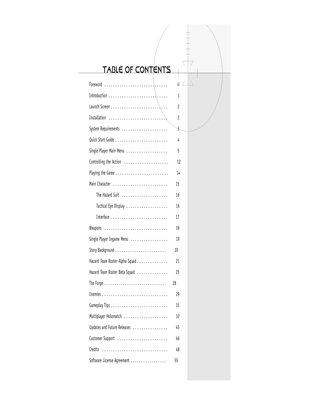 Table of Contents