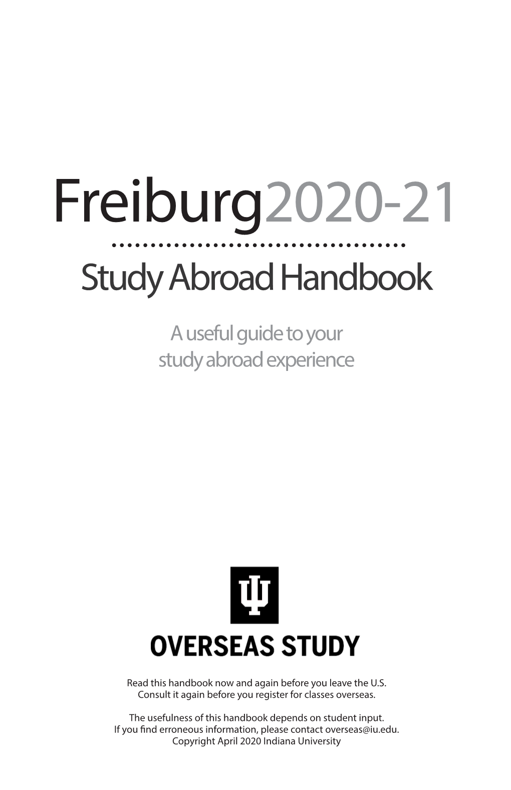 Freiburg2020-21 Study Abroad Handbook