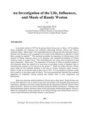 An Investigation of the Life, Influences, and Music of Randy Weston
