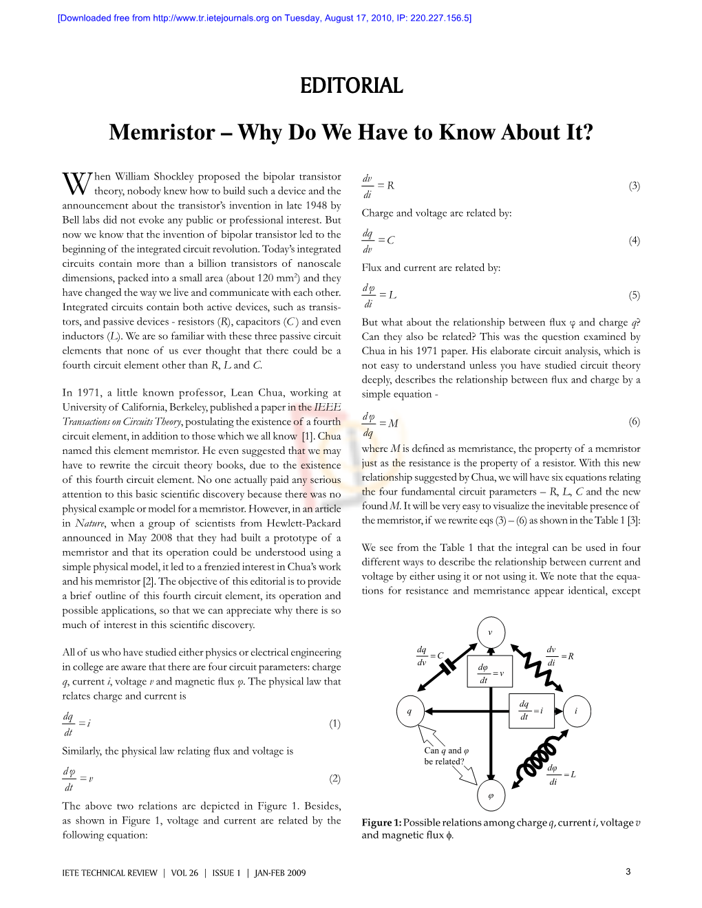 Editorial Memristor