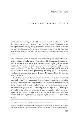 Libertarian Natural Rights