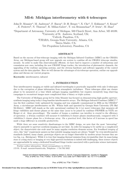 Michigan Interferometry with Six Telescopes