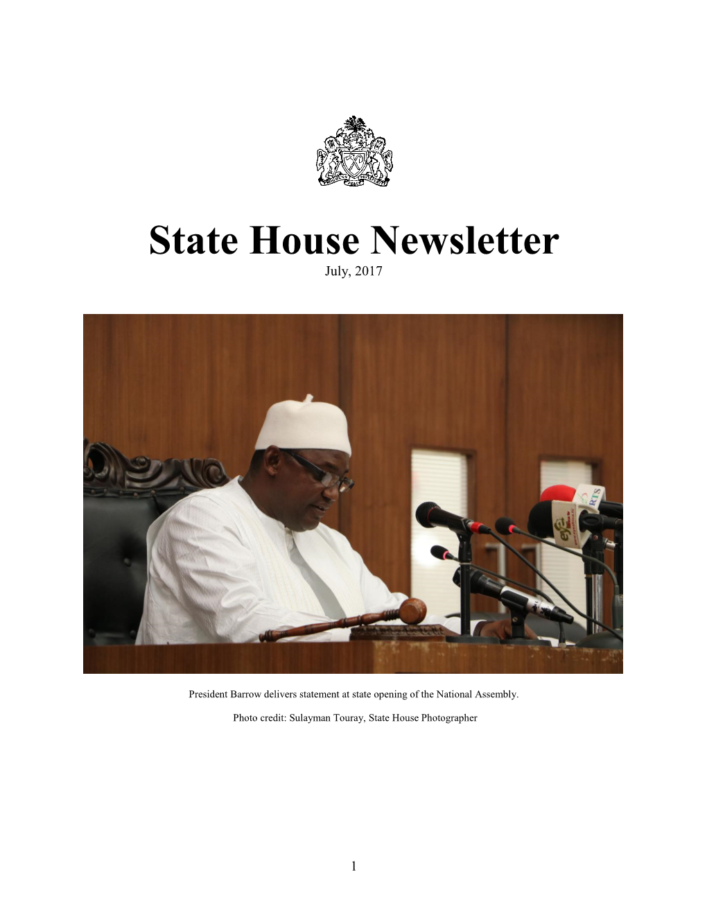 State House Newsletter July, 2017