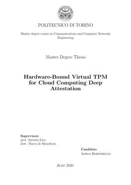 Hardware-Bound Virtual TPM for Cloud Computing Deep Attestation