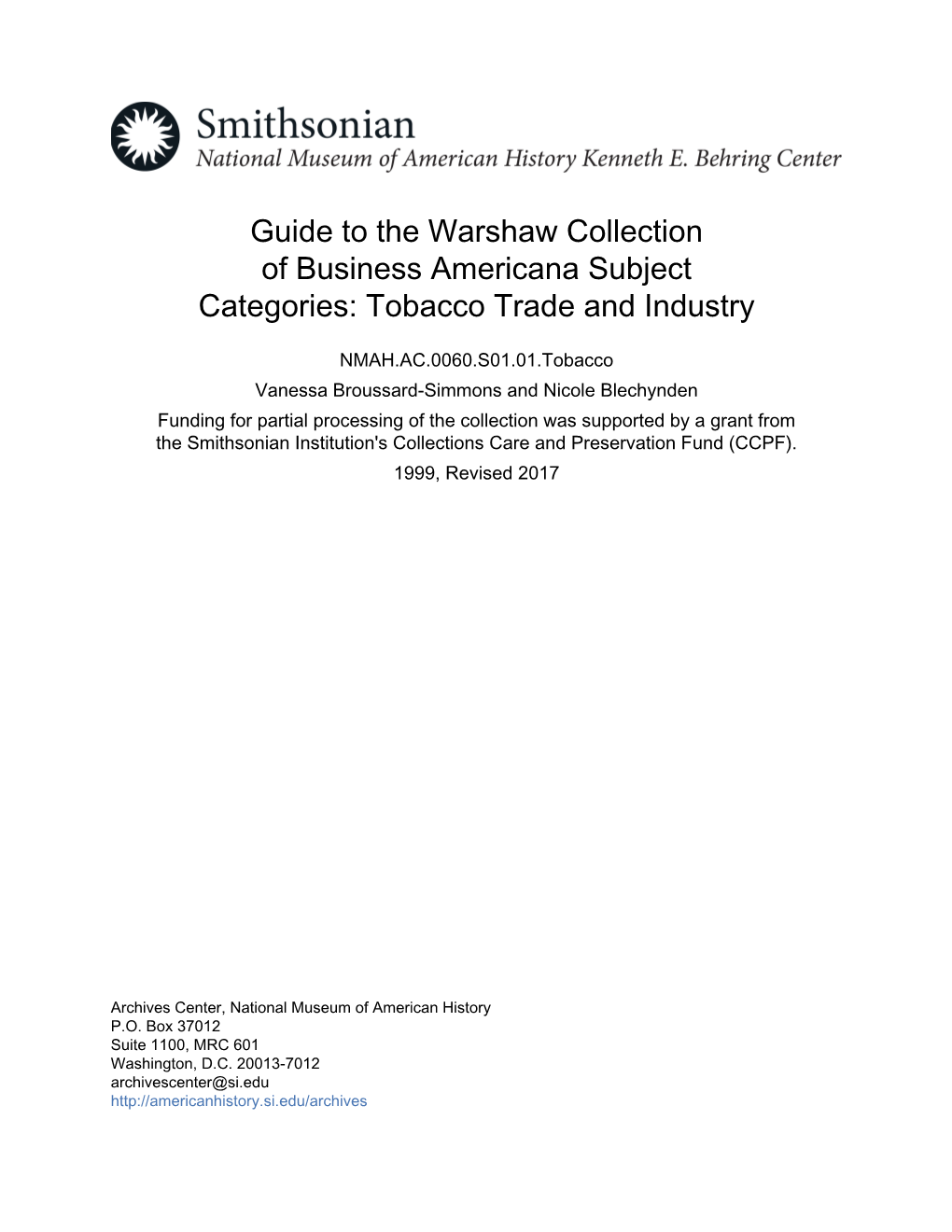 Tobacco Trade and Industry