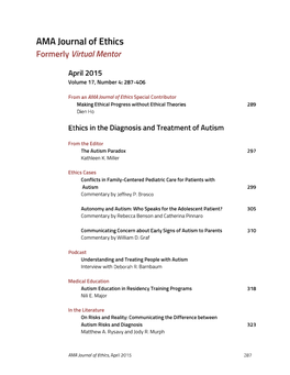 American Medical Association Journal of Ethics April 2015, Volume 17, Number 4: 403-406