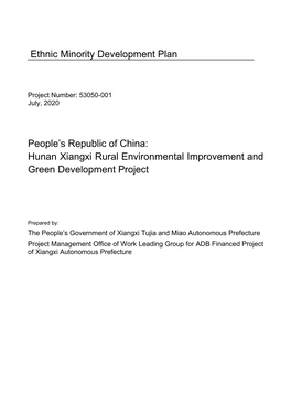 Ethnic Minority Development Plan People's Republic of China: Hunan