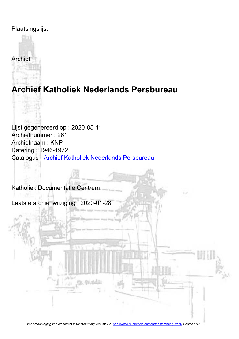 Archief Katholiek Nederlands Persbureau