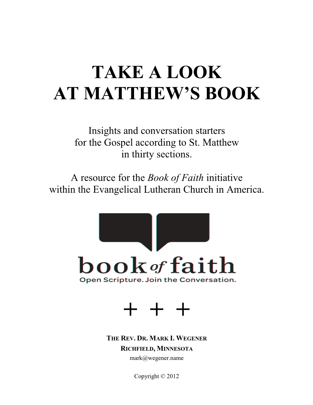 Take a Look at Matthew's Book