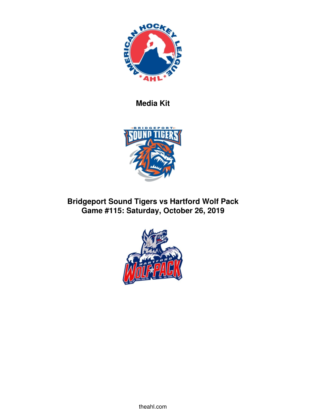 Media Kit Bridgeport Sound Tigers Vs Hartford Wolf Pack Game #115