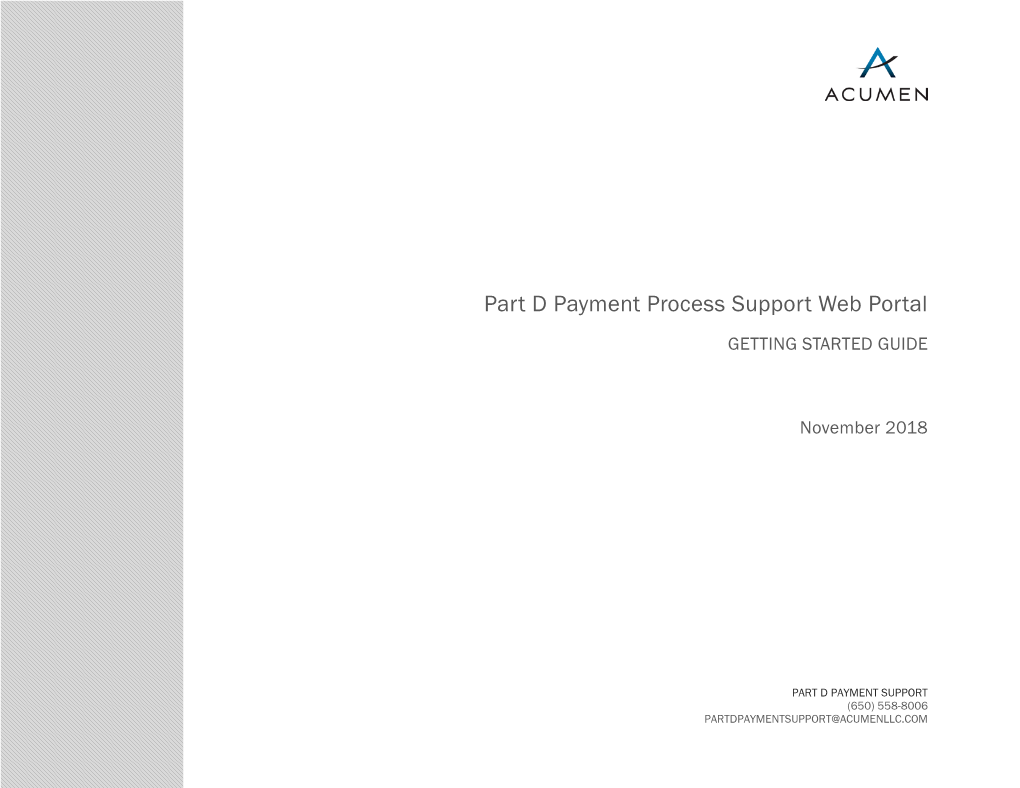 Part D Payment Web Portal Getting Started User Guide