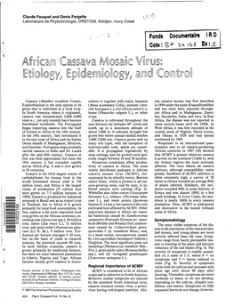 African Cassava Mosaic Virus Is Transmitted by (A) the Adult Whitefly (Bemisia Fabaci) and (B) Infected Stem Cuttings of Cassava