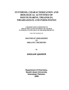 Synthesis, Characterization and Biological Activities of Isocoumarins, Triazoles, Thiadiazoles and Indolinones