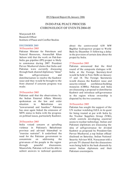 Indo-Pak Peace Process Chronology of Events 2004-05