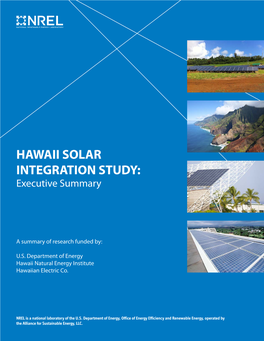 Hawaii Solar Integration Study: Executive Summary, NREL
