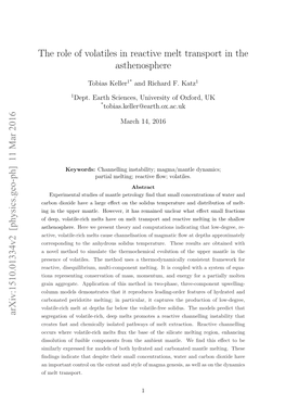 The Role of Volatiles in Reactive Melt Transport in the Asthenosphere