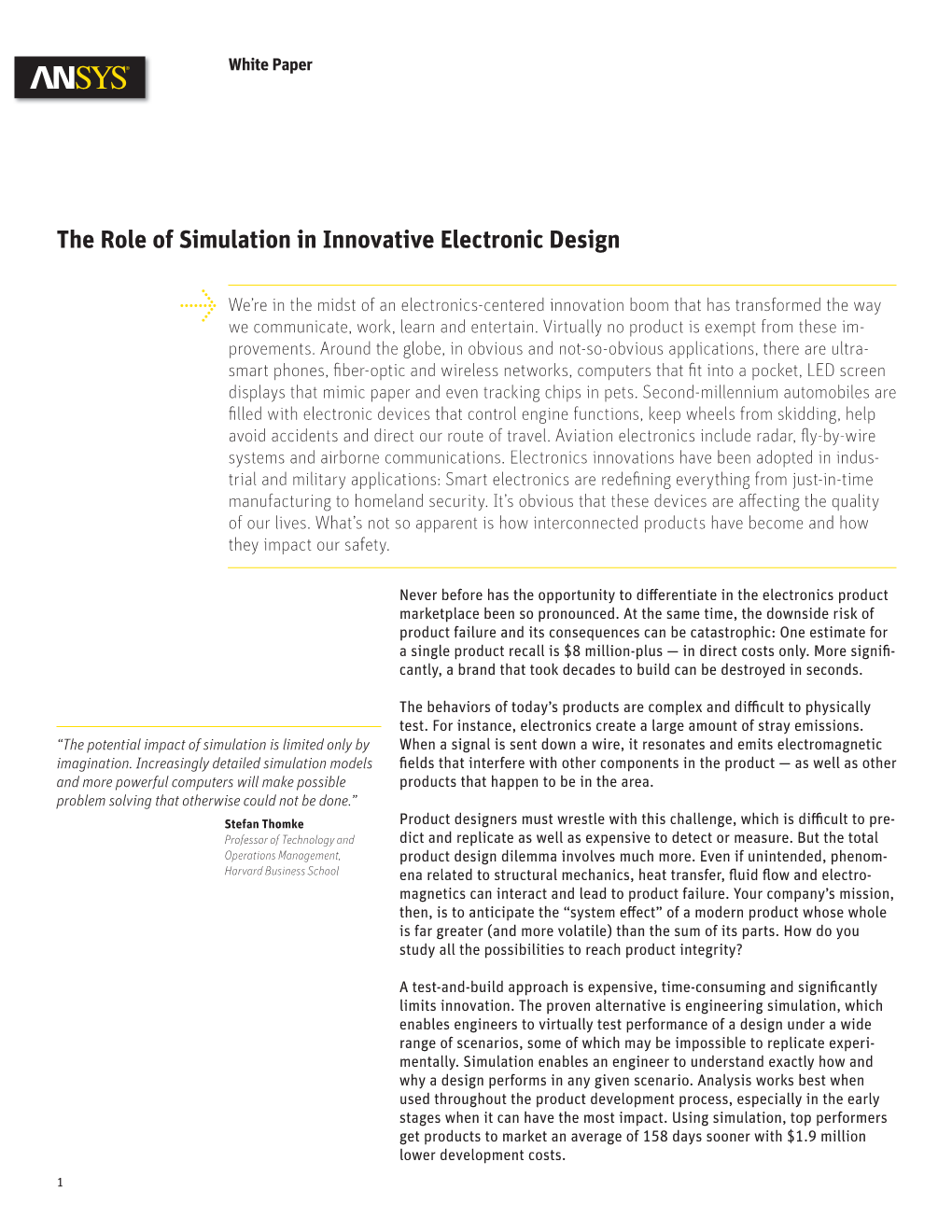 The Role of Simulation in Innovative Electronic Design