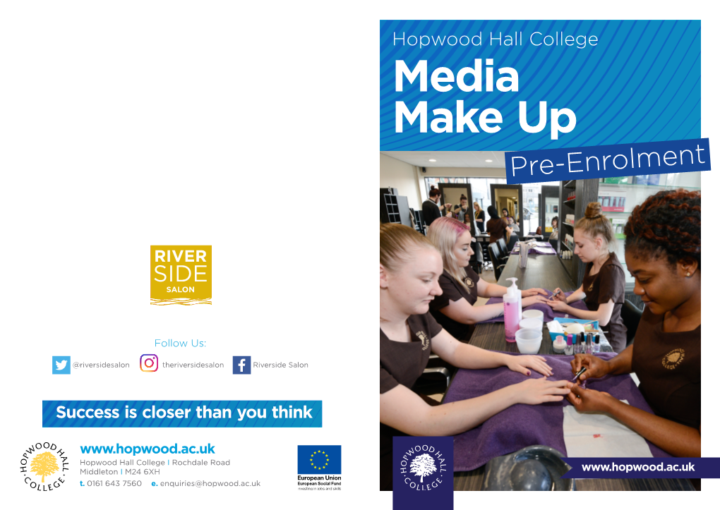 Hopwood Hall College Media Make Up