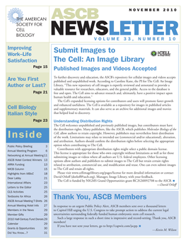 Nov. Issue of ASCB Newsletter